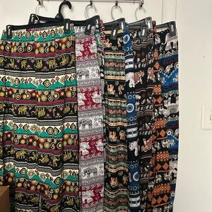 Vibrant Elephant Print  Pants from Thailand ( lot of 9 pairs) one size fit most.